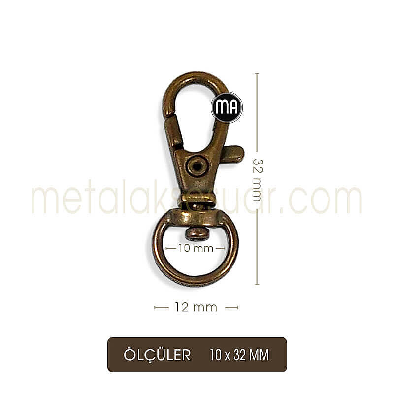 Gemici Paris Kanca Antik (10x32 mm) Anahtarlık Kancası - 2