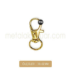 Gemici Paris Kanca Gold (10x32 mm) Anahtarlık Kancası - Metal Aksesuar