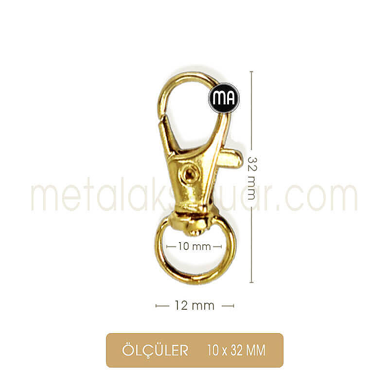 Gemici Paris Kanca Gold (10x32 mm) Anahtarlık Kancası - 2
